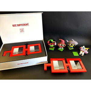 Nounish Lot - Bigshot Noggles in Classic Red x2 and 4 Nounish Friends DCon 2024